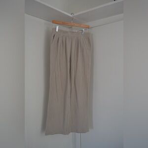 Beige Wide-Leg Pants